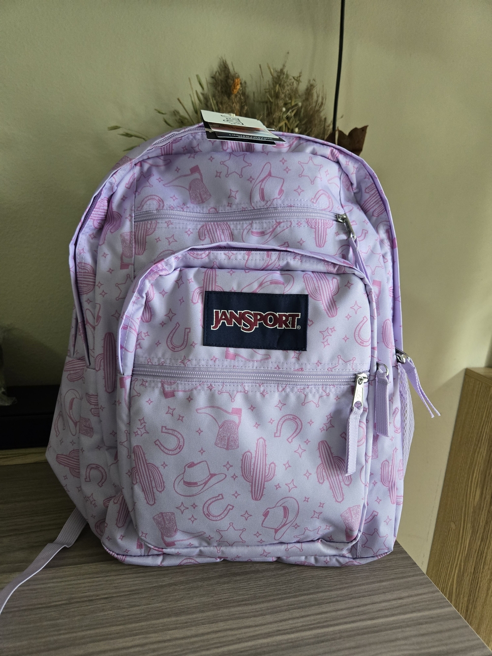 Jansport Pink And Lavender Western Print Backpack NWT